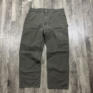 Vintage Y2K Green Carhartt Carpenter Baggy Work Pants 42x33